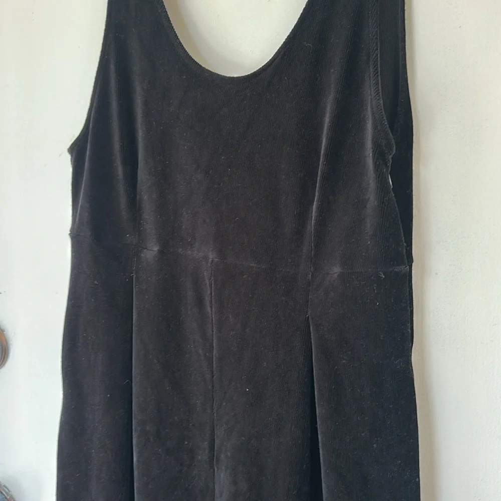 Free People Soft Black Vera velvet Scoop Neck ribbed Jumpsuit small